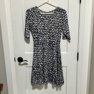 Funky rayon dress. Brand unknown. Size Small. Mid thigh length